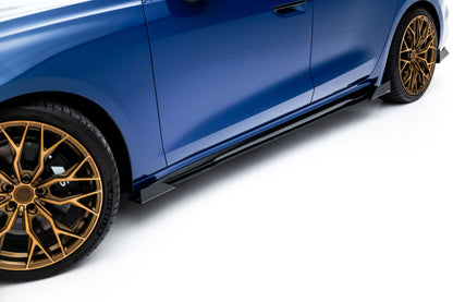 Street Pro Seitenschweller passend für Audi A5 S-Line / S5 Limousine / Avant B10 schwarz matt + Hochglanz Flaps