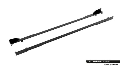 Street Pro Seitenschweller passend für Audi A5 S-Line / S5 Limousine / Avant B10 schwarz matt + Hochglanz Flaps