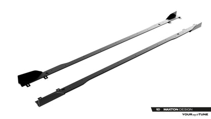 Street Pro Seitenschweller passend für Audi A5 S-Line / S5 Limousine / Avant B10 schwarz matt + Hochglanz Flaps