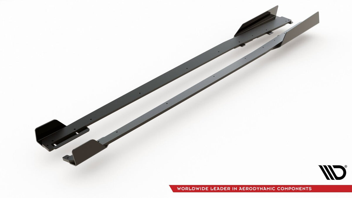Street Pro Seitenschweller passend für Audi RS3 8V Sportback schwarz matt + Hochglanz Flaps