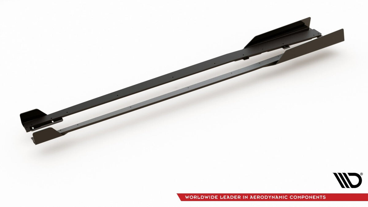 Street Pro Seitenschweller passend für Audi RS3 8V Sportback schwarz matt + Hochglanz Flaps
