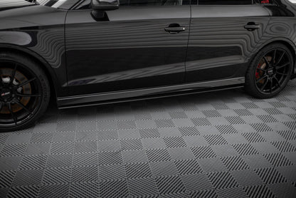Street Pro Seitenschweller passend für Audi RS3 Limousine 8V FL schwarz matt