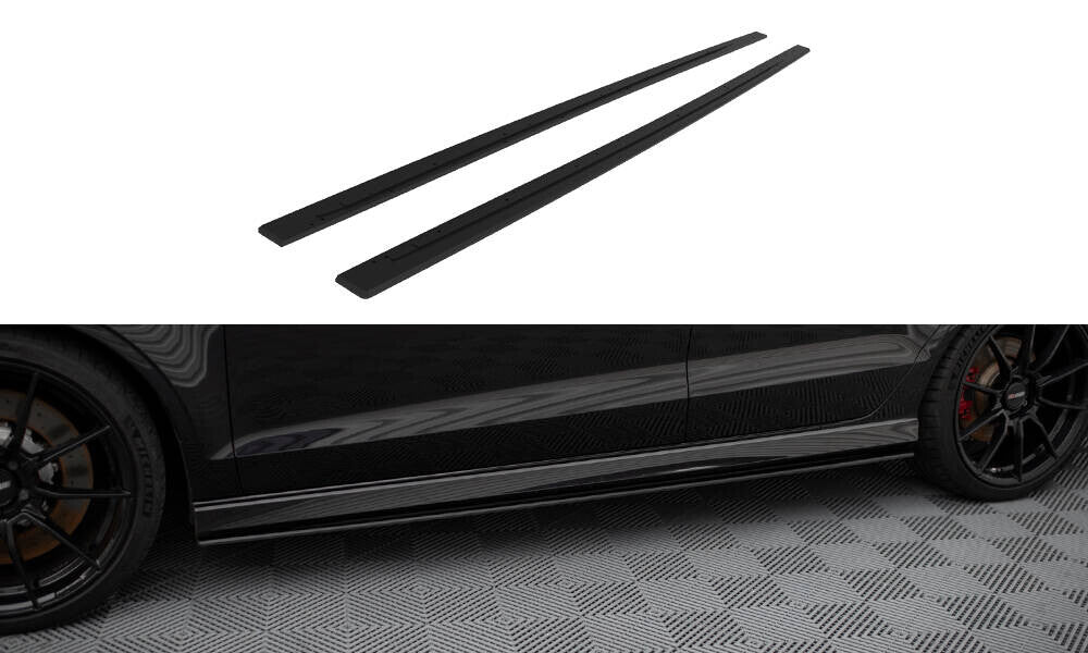 Street Pro Seitenschweller passend für Audi RS3 Limousine 8V FL schwarz matt