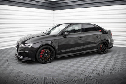 Street Pro Seitenschweller passend für Audi RS3 Limousine 8V FL schwarz matt