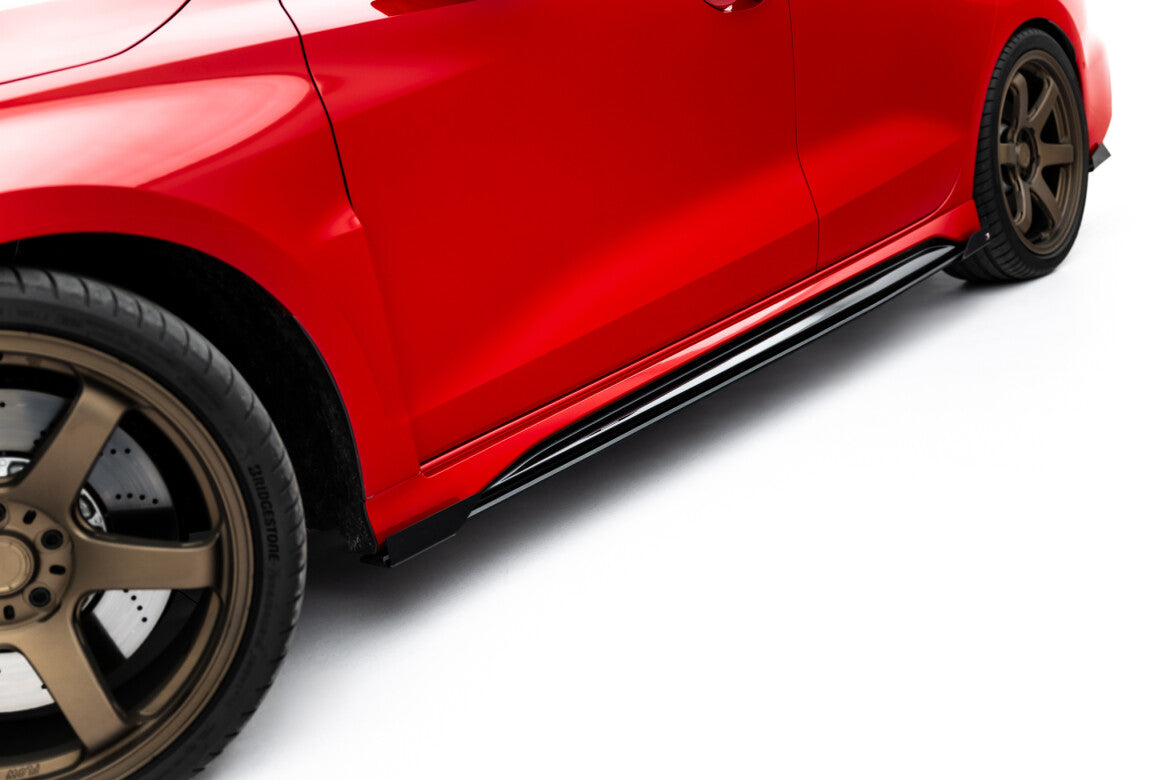 Street Pro Seitenschweller passend für Audi RS3 Sportback 8Y FL schwarz matt + Hochglanz Flaps