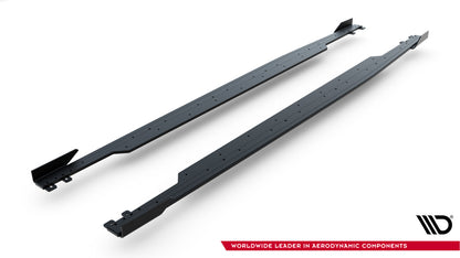 Street Pro Seitenschweller passend für Audi RS3 Sportback 8Y FL schwarz matt + Hochglanz Flaps