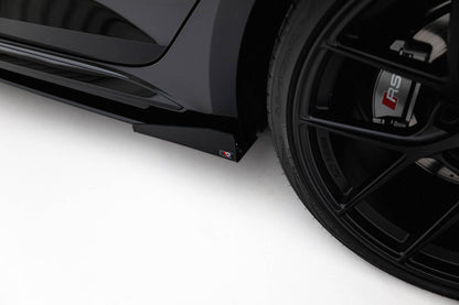 Street Pro Seitenschweller passend für Audi RS5 Sportback F5 schwarz matt + Hochglanz Flaps