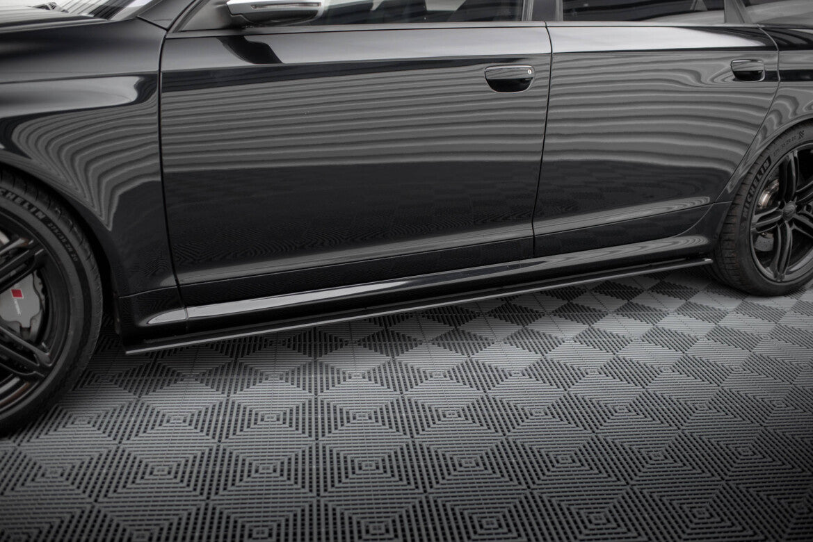 Street Pro Seitenschweller passend für Audi RS6 Avant C6 schwarz matt