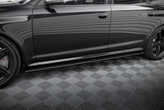 Street Pro Seitenschweller passend für Audi RS6 Avant C6 schwarz matt