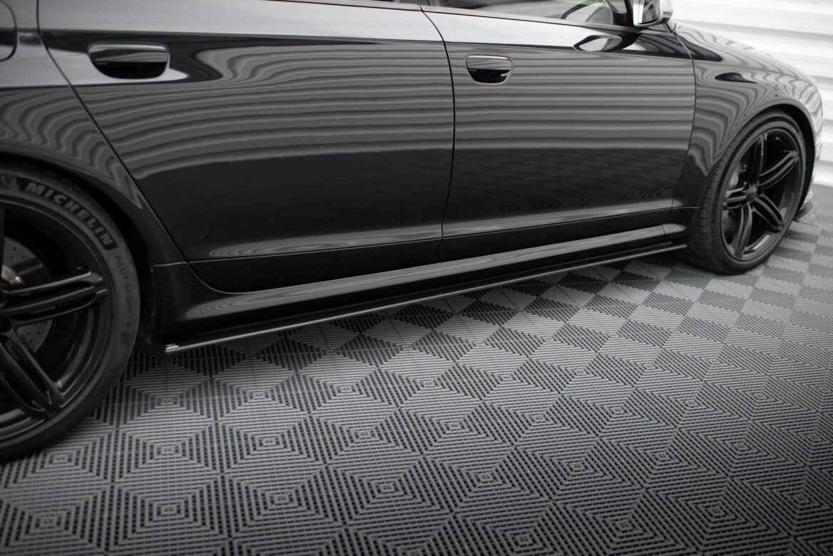 Street Pro Seitenschweller passend für Audi RS6 Avant C6 schwarz matt