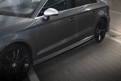 Street Pro Seitenschweller passend für Audi S3 / A3 S-Line Limousine 8V schwarz matt