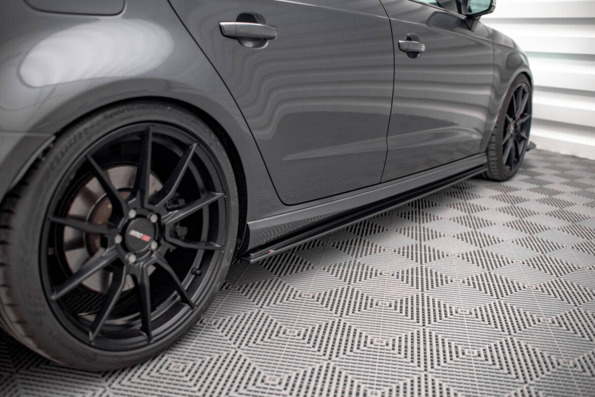 Street Pro Seitenschweller passend für Audi S3 / A3 S-Line Sportback 8V FL schwarz matt