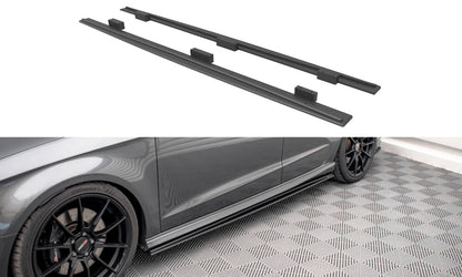 Street Pro Seitenschweller passend für Audi S3 / A3 S-Line Sportback 8V FL schwarz matt