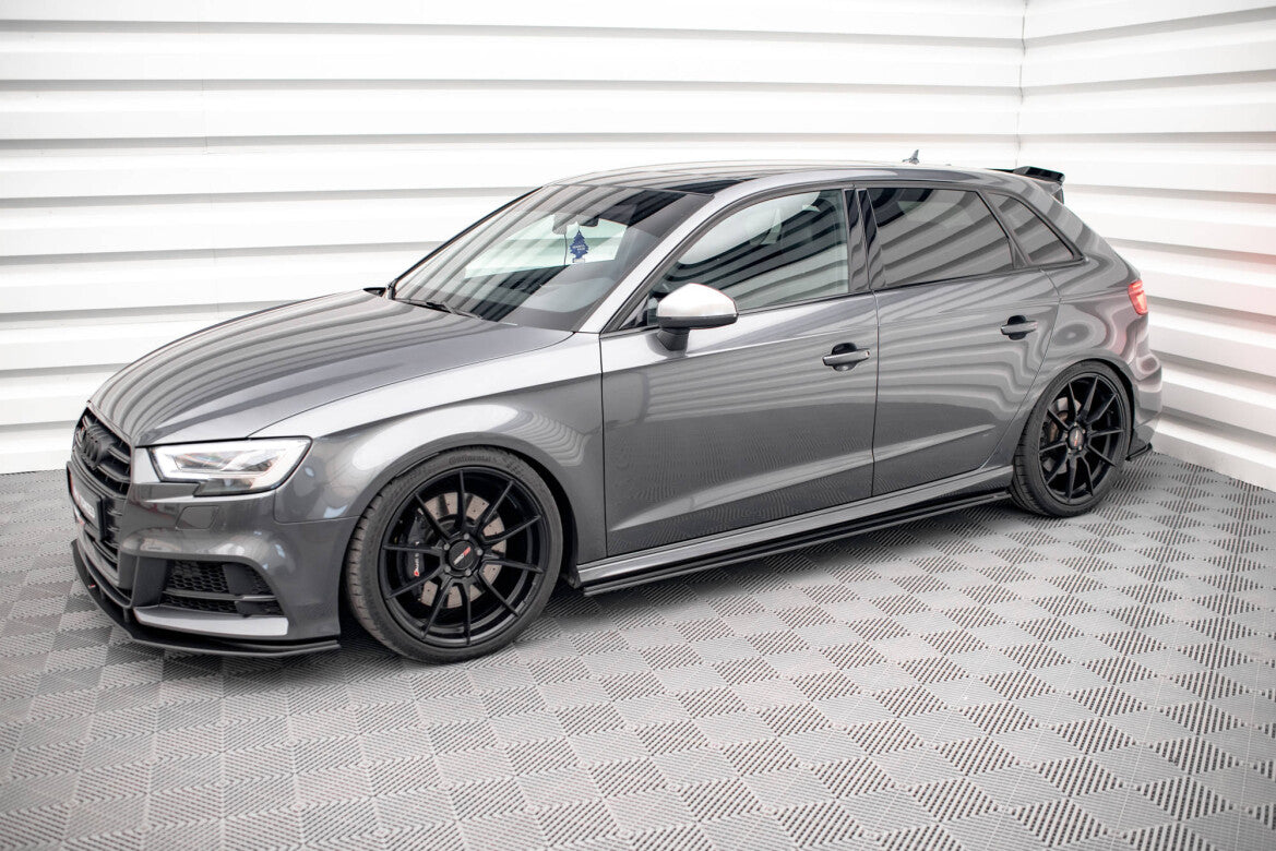 Street Pro Seitenschweller passend für Audi S3 / A3 S-Line Sportback 8V FL schwarz matt