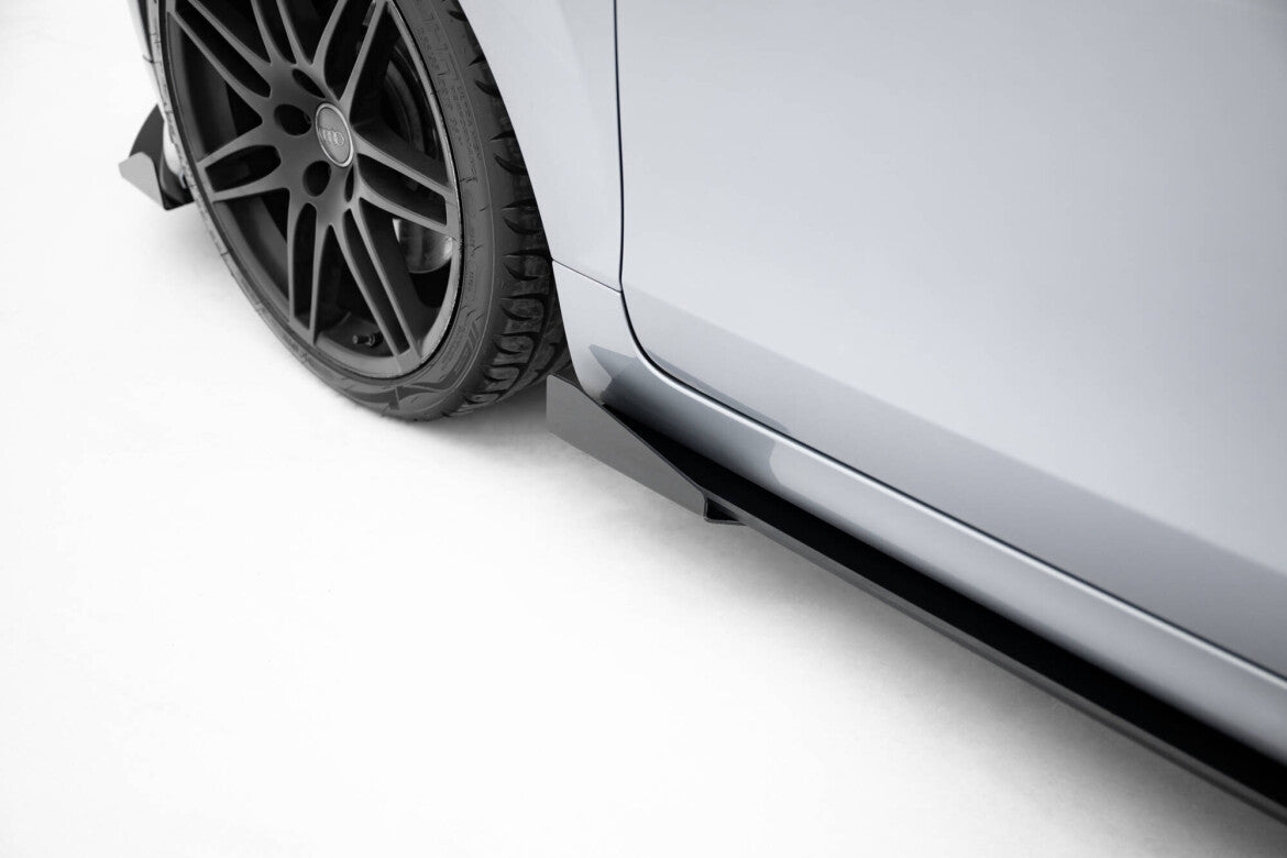 Street Pro Seitenschweller passend für Audi TT S / TT S-Line 8J FL schwarz matt + Hochglanz Flaps