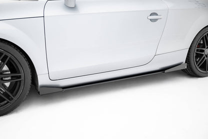 Street Pro Seitenschweller passend für Audi TT S / TT S-Line 8J FL schwarz matt + Hochglanz Flaps