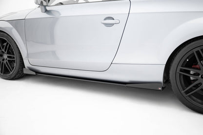 Street Pro Seitenschweller passend für Audi TT S / TT S-Line 8J FL schwarz matt + Hochglanz Flaps