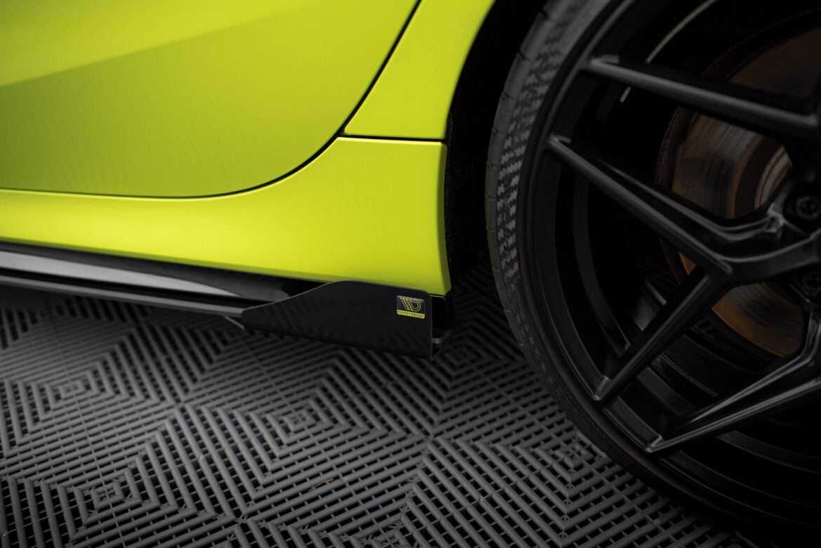 Street Pro Seitenschweller passend für BMW 1er M-Paket / M135i / 128ti F40 schwarz matt + Hochglanz Flaps