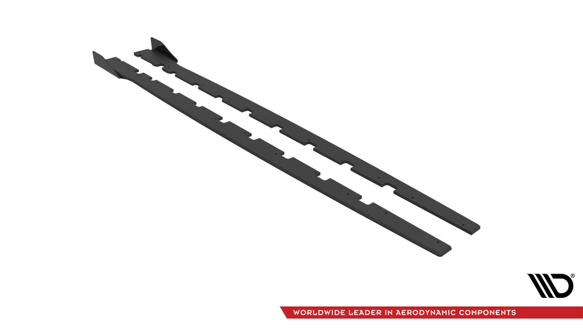 Street Pro Seitenschweller passend für BMW 1er M-Paket / M135i / 128ti F40 schwarz matt + Hochglanz Flaps