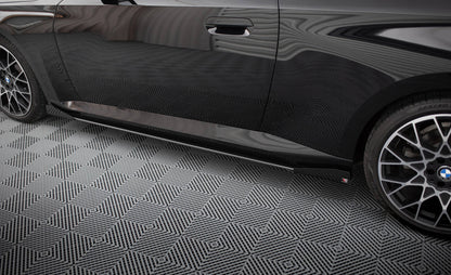 Street Pro Seitenschweller passend für BMW 2 Coupe G42 schwarz matt + Hochglanz Flaps