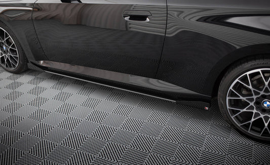 Street Pro Seitenschweller passend für BMW 2 Coupe G42 schwarz matt + Hochglanz Flaps