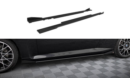 Street Pro Seitenschweller passend für BMW 2 Coupe G42 schwarz matt + Hochglanz Flaps