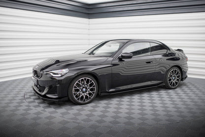 Street Pro Seitenschweller passend für BMW 2 Coupe G42 schwarz matt + Hochglanz Flaps