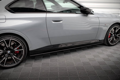 Street Pro Seitenschweller passend für BMW 2 Coupe M-Paket / M240i G42 schwarz matt