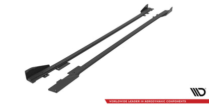 Street Pro Seitenschweller passend für BMW 4er Gran Coupe F36 schwarz matt + Hochglanz Flaps