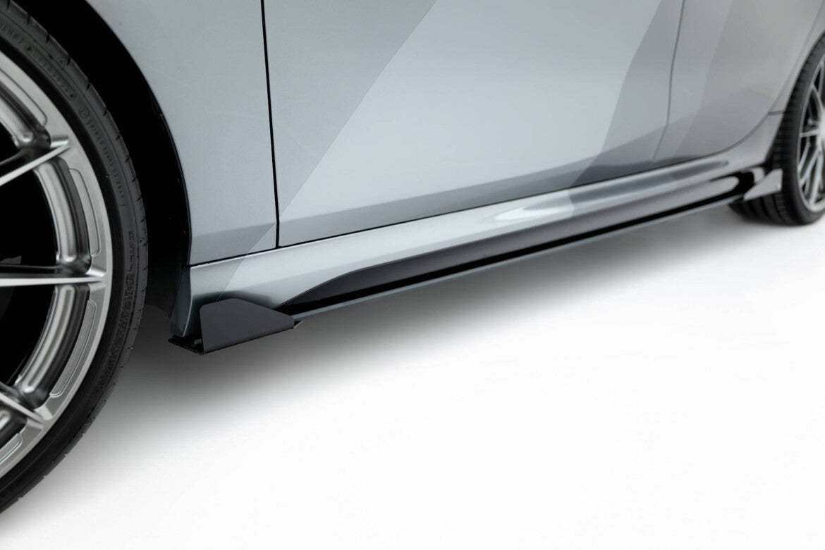 Street Pro Seitenschweller passend für BMW M135i F70 schwarz matt + Hochglanz Flaps