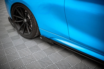 Street Pro Seitenschweller passend für BMW M2 F87 schwarz matt Hochglanz + Flaps
