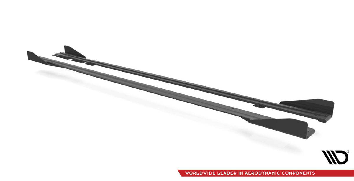Street Pro Seitenschweller passend für BMW M2 F87 schwarz matt Hochglanz + Flaps