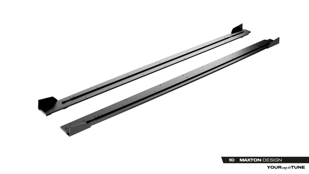 Street Pro Seitenschweller passend für CUPRA Born Mk1 schwarz matt + Hochglanz Flaps