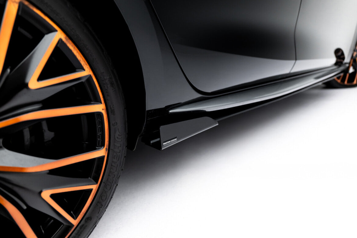 Street Pro Seitenschweller passend für CUPRA Leon ST / Hatchback Aero Mk1 / Mk1 FL schwarz matt + Hochglanz Flaps