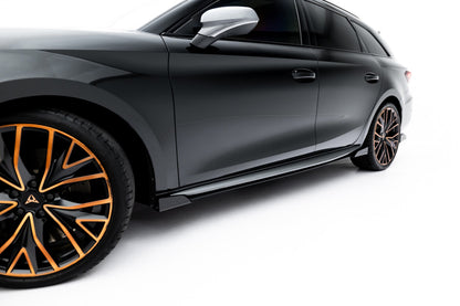 Street Pro Seitenschweller passend für CUPRA Leon ST / Hatchback Aero Mk1 / Mk1 FL schwarz matt + Hochglanz Flaps