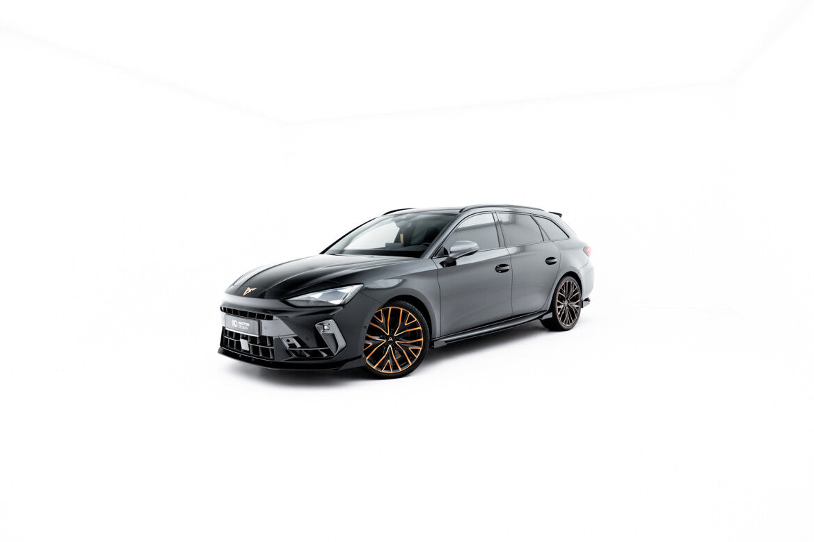 Street Pro Seitenschweller passend für CUPRA Leon ST / Hatchback Aero Mk1 / Mk1 FL schwarz matt + Hochglanz Flaps