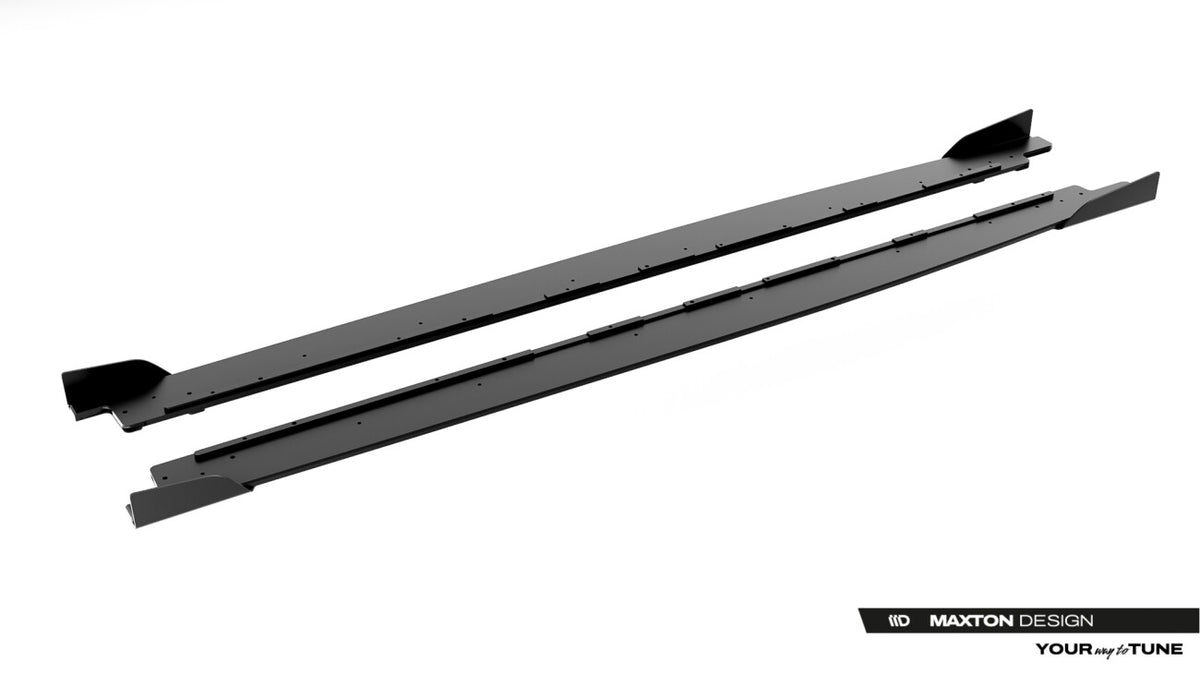Street Pro Seitenschweller passend für CUPRA Leon ST / Hatchback Aero Mk1 / Mk1 FL schwarz matt + Hochglanz Flaps