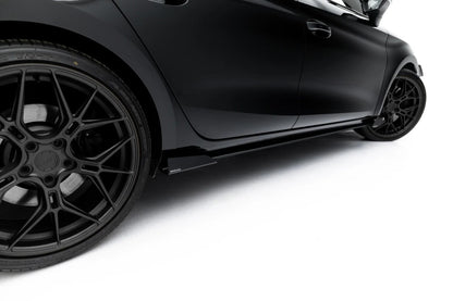 Street Pro Seitenschweller passend für Cupra Leon ST / Hatchback Mk1 Facelift schwarz matt + Hochglanz Flaps