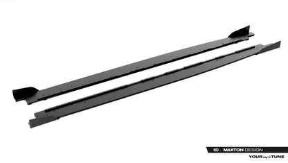 Street Pro Seitenschweller passend für Cupra Leon ST / Hatchback Mk1 Facelift schwarz matt + Hochglanz Flaps