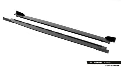 Street Pro Seitenschweller passend für Cupra Leon ST / Hatchback Mk1 Facelift schwarz matt + Hochglanz Flaps