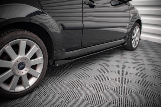 Street Pro Seitenschweller passend für Ford Fiesta ST Mk6 schwarz matt + Hochglanz Flaps