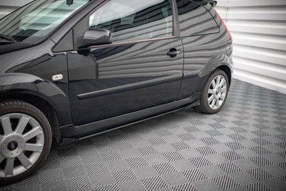 Street Pro Seitenschweller passend für Ford Fiesta ST Mk6 schwarz matt + Hochglanz Flaps