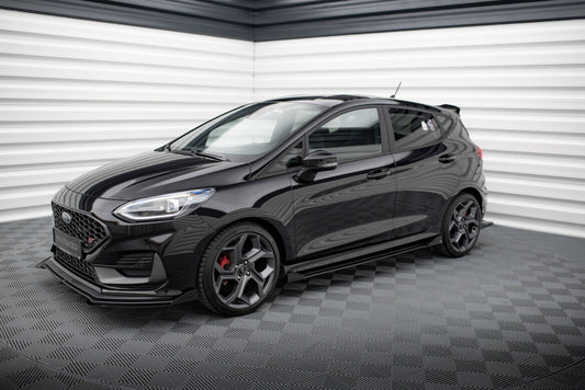Street Pro Seitenschweller passend für Ford Fiesta ST / ST-Line Mk8 schwarz matt + Hochglanz Flaps