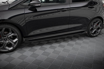 Street Pro Seitenschweller passend für Ford Fiesta ST / ST-Line Mk8 schwarz matt + Hochglanz Flaps