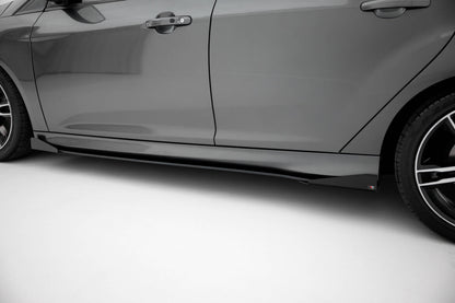 Street Pro Seitenschweller passend für Ford Focus ST Mk3 FL schwarz matt + Hochglanz Flaps