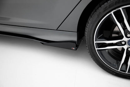Street Pro Seitenschweller passend für Ford Focus ST Mk3 FL schwarz matt + Hochglanz Flaps
