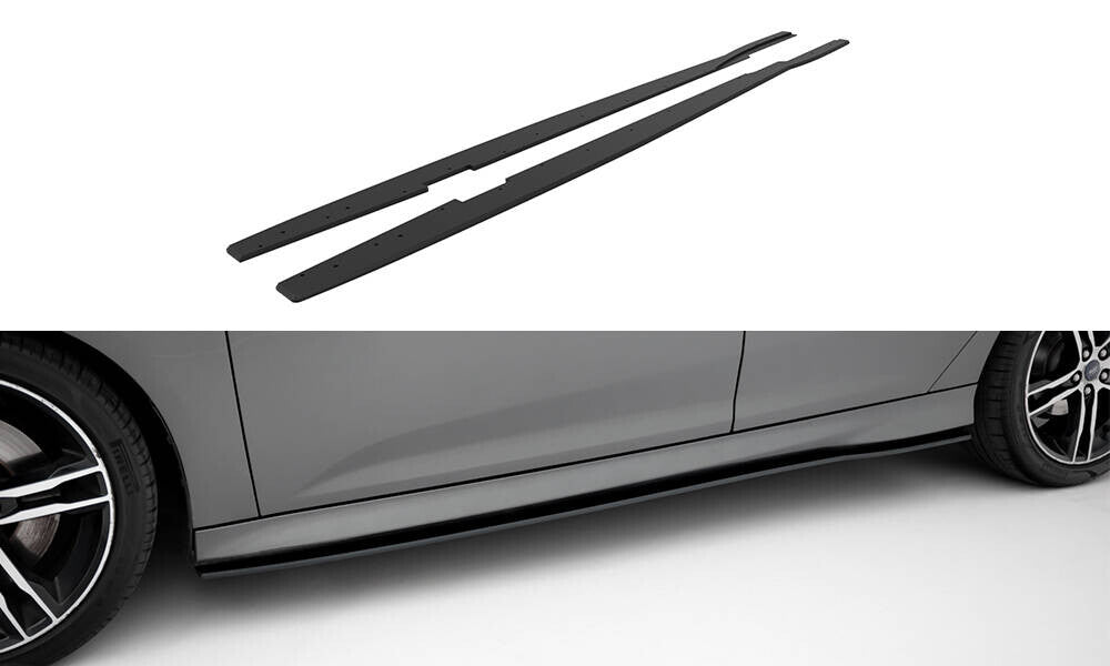 Street Pro Seitenschweller passend für Ford Focus ST Mk3 FL schwarz matt