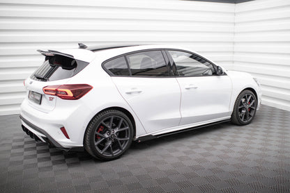 Street Pro Seitenschweller passend für Ford Focus ST / ST-Line Mk4 schwarz matt Hochglanz + Flaps