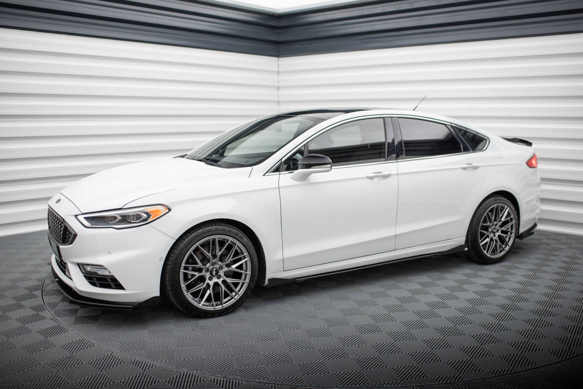 Street Pro Seitenschweller passend für Ford Mondeo Sport Mk5 FL / Fusion Sport Mk2 FL schwarz matt + Hochglanz Flaps