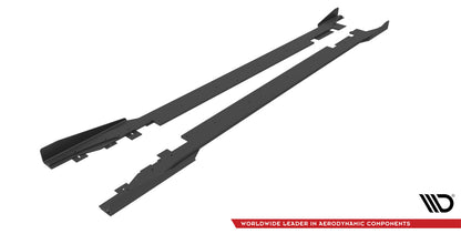 Street Pro Seitenschweller passend für Ford Mondeo Sport Mk5 FL / Fusion Sport Mk2 FL schwarz matt + Hochglanz Flaps